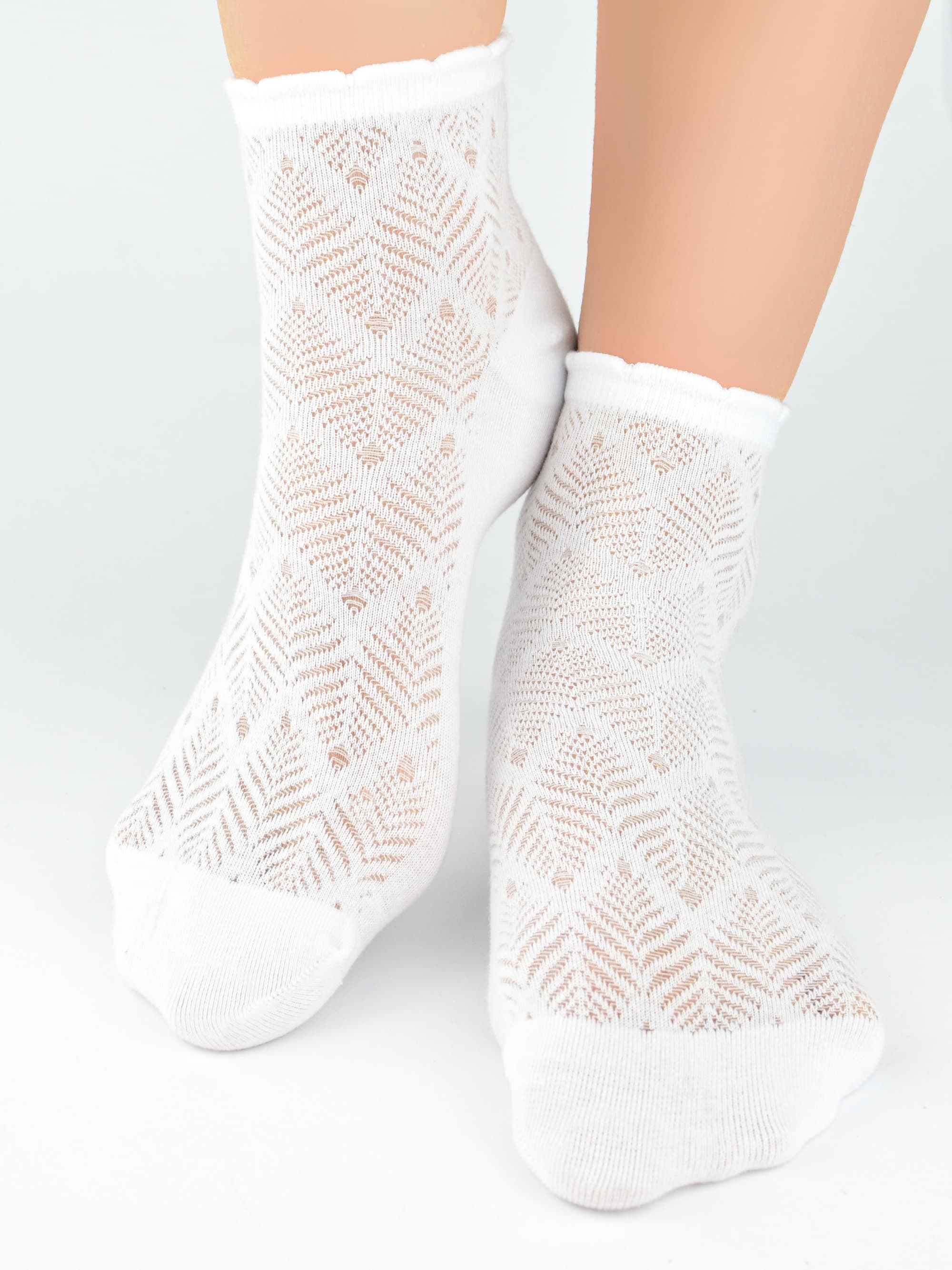 SKARPETY ŻAKARDOWE LIŚĆ SB118