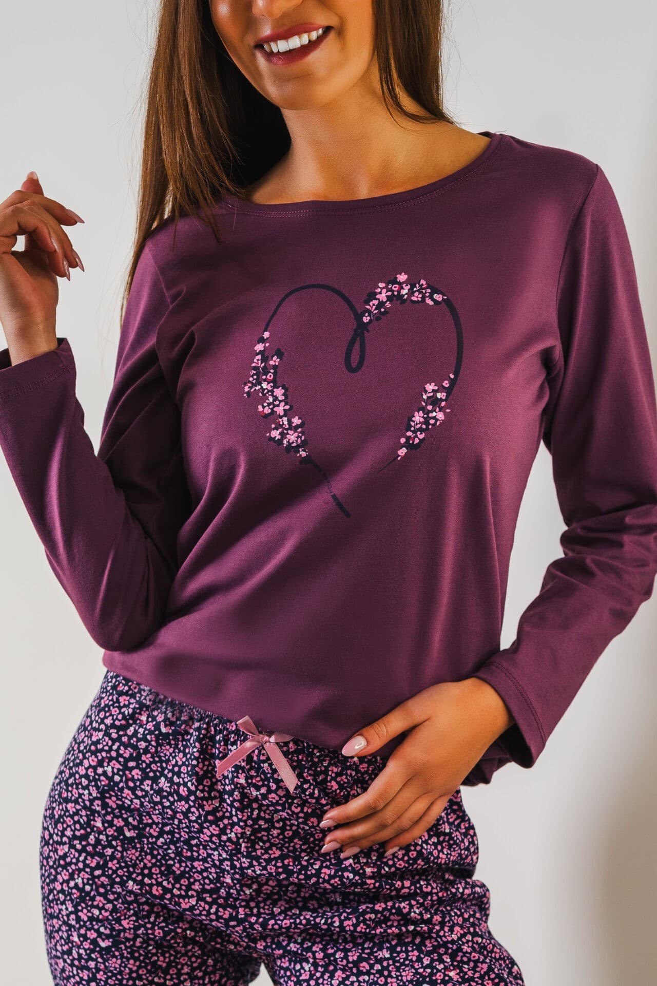 PIŻAMA DAMSKA SERCE KR