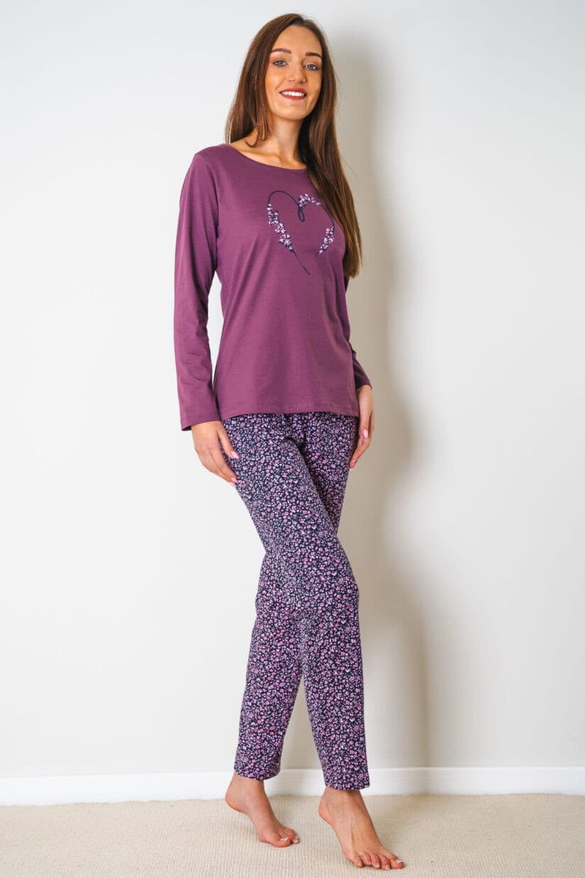 PIŻAMA DAMSKA SERCE KR