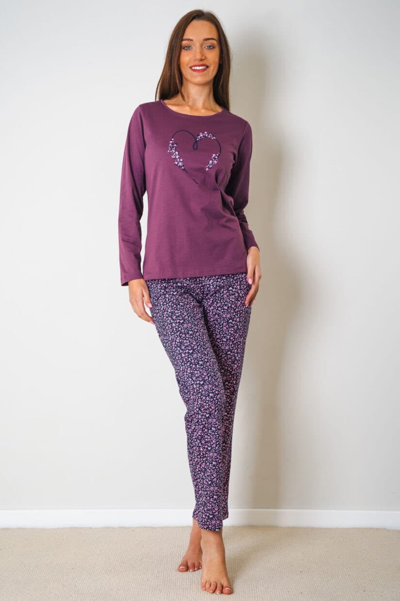 PIŻAMA DAMSKA SERCE KR