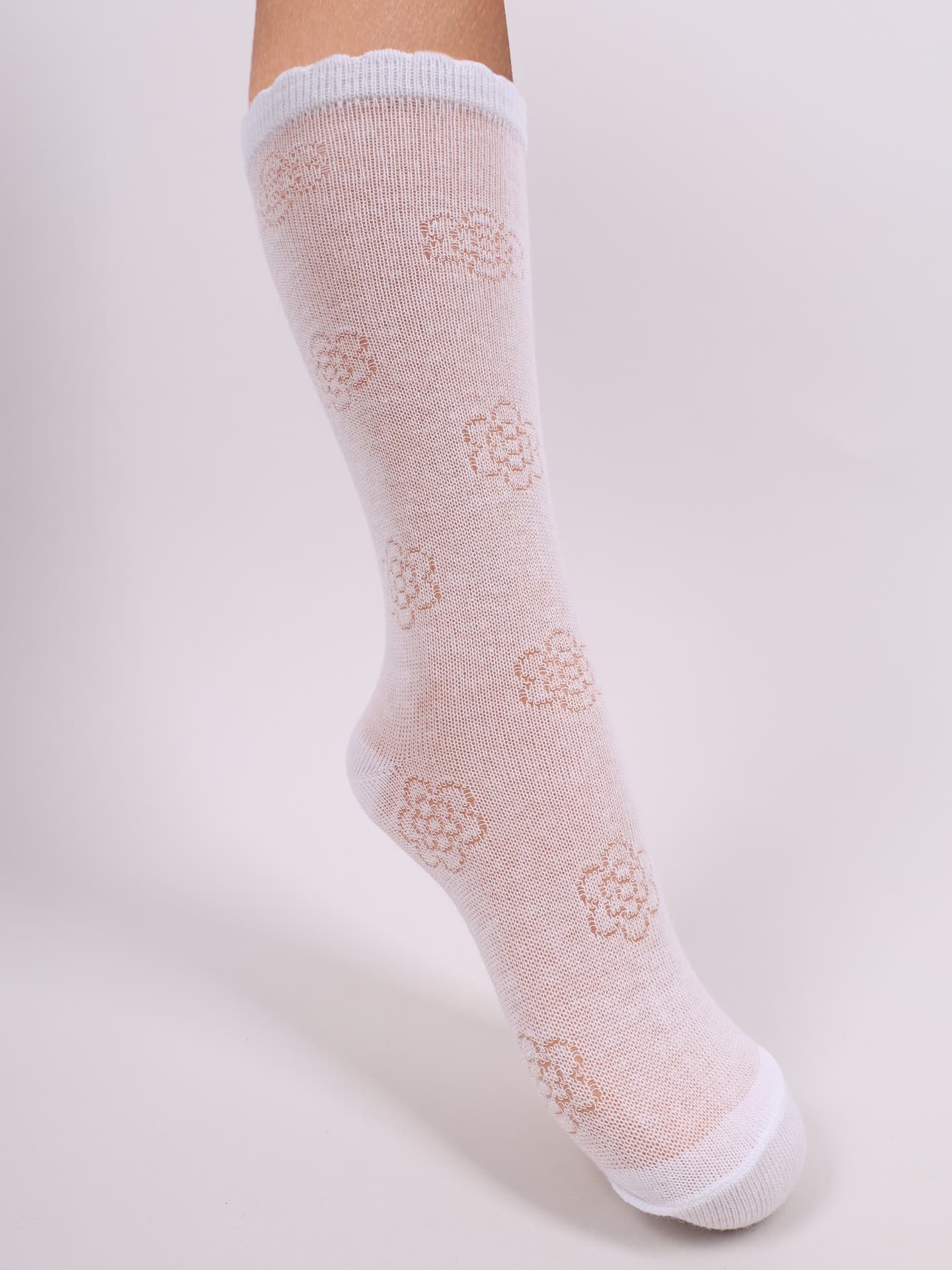 PODKOLANÓWKI AŻUROWE BIAŁE SKL-015