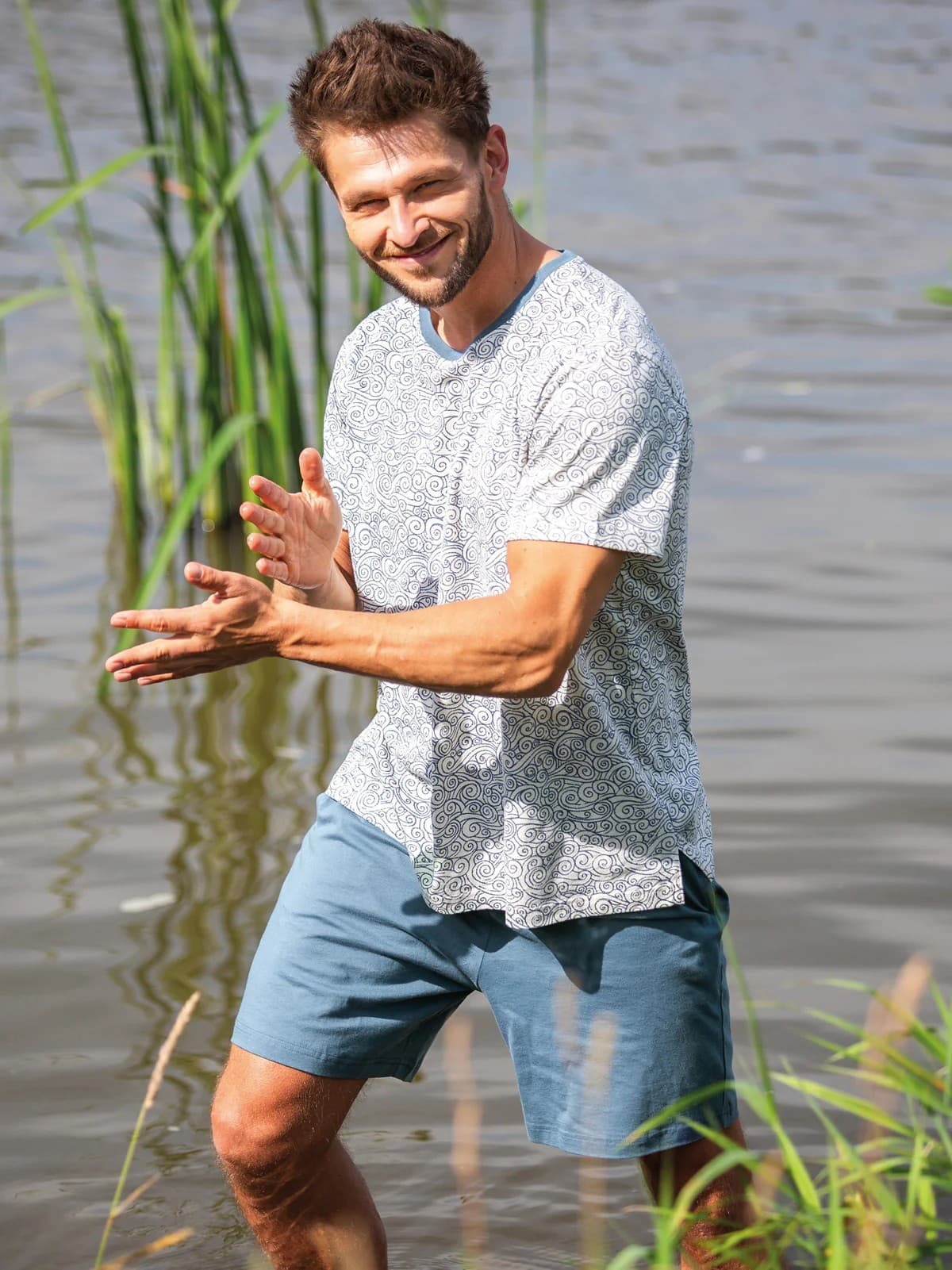 PIŻAMA MĘSKA MNS 748 KR R.3XL-4XL