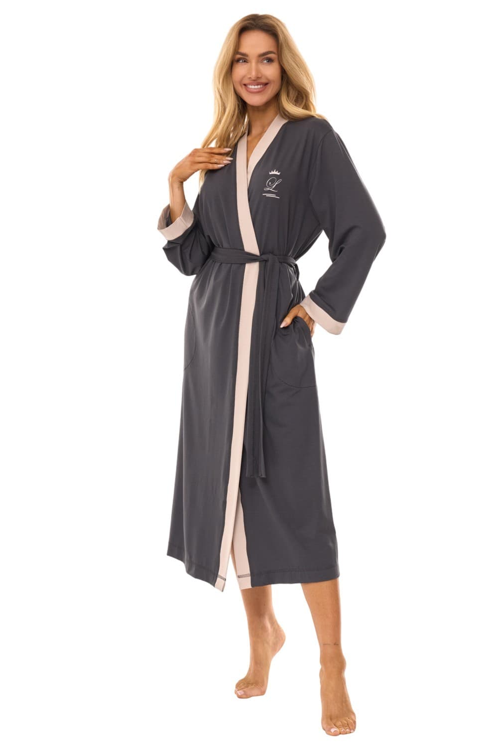 SZLAFROK DAMSKI DŁUGI 2505