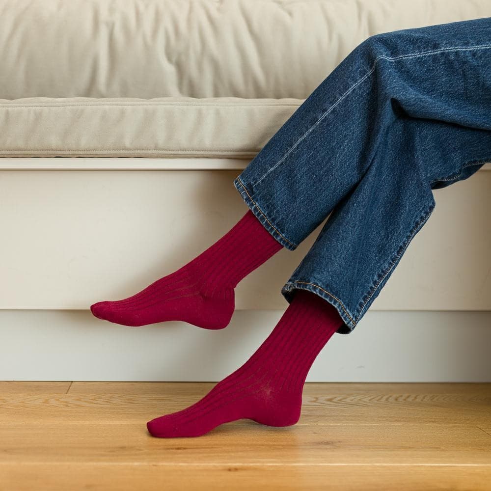 SKARPETY BEZUCISKOWE W PRĄŻEK MERINO WOOL 130