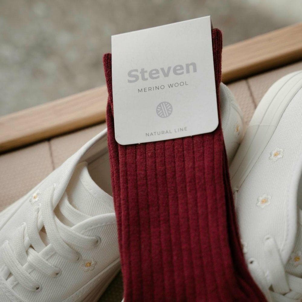 SKARPETY BEZUCISKOWE W PRĄŻEK MERINO WOOL 130